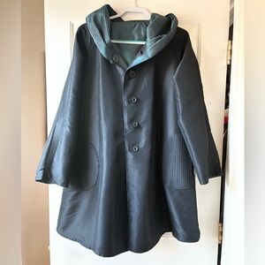 UbU Hooded Reversible Piped Parisian Jacket Black & Teal Size PM